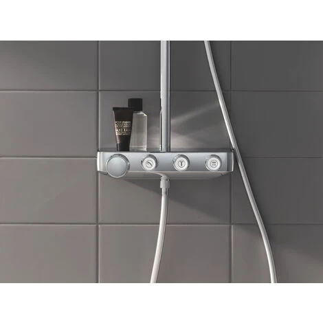 Grohe Euphoria SmartControl System 310 Cube Duo Shower System With Thermostat For Wall Mounting, Chrome (26508000) 3 Grohe Euphoria SmartControl System 310 Cube Duo Shower System With Thermostat For Wall Mounting, Chrome (26508000) - Image 3