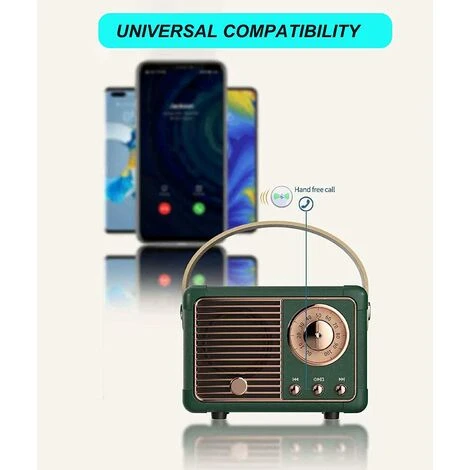 MUFF Retro Bluetooth Speaker,Portable Vintage Wireless Bluetooth Speakers Black 4 MUFF Retro Bluetooth Speaker,Portable Vintage Wireless Bluetooth Speakers Black - Image 4