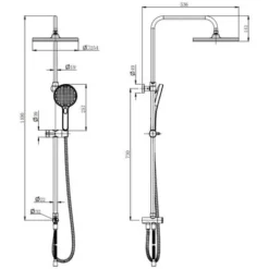 Swiss Aqua Technologies Shower Set With 3 Jets Hand Shower, Rail With Slider + 25.4cm XL Head Shower, Chrome (SATPIPET) -Bathroom Supplies Store 54896963 3