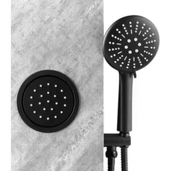 Swiss Aqua Technologies Hydromassage Shower Column With Stone Decor, Hand Shower, 2 Jets, Round Shower Head, Black (STONESHOWER) -Bathroom Supplies Store 54896986 5