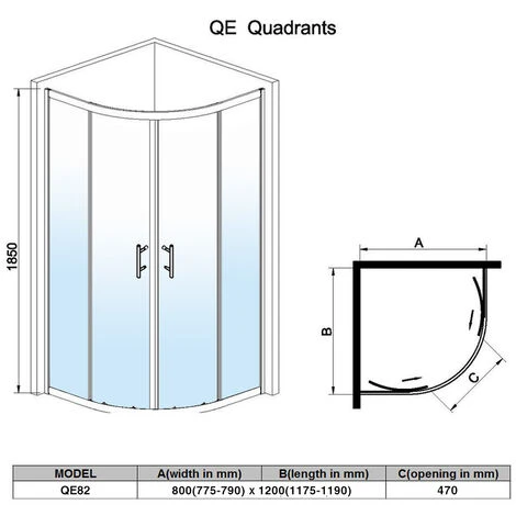 ELEGANT 1200x800mm Offset Quadrant Shower Enclosure 6mm Safety Tempered Glass Wet Room 5 ELEGANT 1200x800mm Offset Quadrant Shower Enclosure 6mm Safety Tempered Glass Wet Room - Image 5