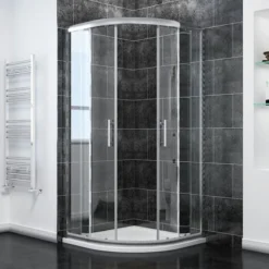ELEGANT 1000 X 800 Mm Quadrant Sliding Door Waterproof Shower Cabin 6mm Walk In Tempered Glass Wet Room