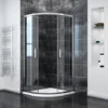 ELEGANT 6mm Easy Clean Safety Tempered Glass 900x900mm Sliding Corner Entry Quadrant Shower Enclosure With Tray And Waste Trap