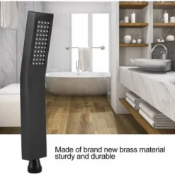 Matte Black Brass Chromeplated Handheld Shower Head Bathroom Sprayer Handshower G1/2" -Bathroom Supplies Store 55511027 3