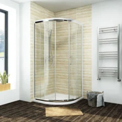 ELEGANT 800x800mm Walk In Sliding Door Quadrant Shower Enclosure Corner Cubicle