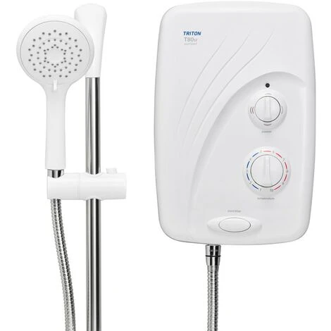 Triton T80si Pumped Tank Fed White Electric Shower Replacement 8.5kW +Riser Rail 1 Triton T80si Pumped Tank Fed White Electric Shower Replacement 8.5kW +Riser Rail