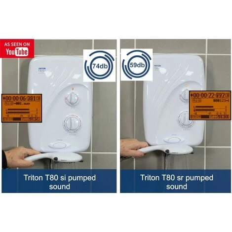 Triton T80si Pumped Tank Fed White Electric Shower Replacement 8.5kW +Riser Rail 2 Triton T80si Pumped Tank Fed White Electric Shower Replacement 8.5kW +Riser Rail - Image 2