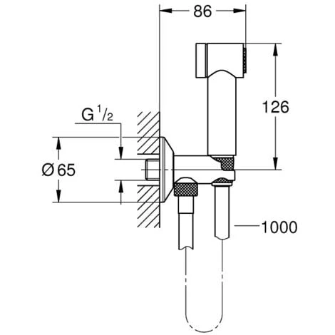 Grohe Sena Trigger Spray 35 Wall Holder Set With Angle Valve 1 Spray, Chrome (26329000) 2 Grohe Sena Trigger Spray 35 Wall Holder Set With Angle Valve 1 Spray, Chrome (26329000) - Image 2