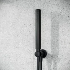 Voilet 2 Dial 2 Way Round Concealed Thermostatic Mixer Valve, Shower Head & Handset Matte Black -Bathroom Supplies Store 56993603 4