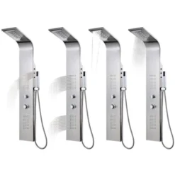 Shower Panel System Stainless Steel Curved VidaXL -Bathroom Supplies Store 5757009 4
