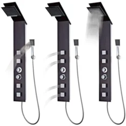 Shower Panel System Glass Brown VidaXL -Bathroom Supplies Store 5757013 4