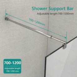 EMKE 700mm To 1200mm Adjustable Telescopic Length Bar Support Bar Stainless Steel Chrome Round Shape For Wet Room Shower Screen Walk In Shower Enclosure, Fits Thickness 8-10mm Glass -Bathroom Supplies Store 57870716 3