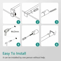 EMKE 700mm To 1200mm Adjustable Telescopic Length Bar Support Bar Stainless Steel Chrome Round Shape For Wet Room Shower Screen Walk In Shower Enclosure, Fits Thickness 8-10mm Glass -Bathroom Supplies Store 57870716 5