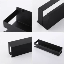 Shower Shelf Black, Bathroom Shelf Wall Mounted, Shower Caddy Screw Mounted Stainless Steel 40CM -Bathroom Supplies Store 58243027 3