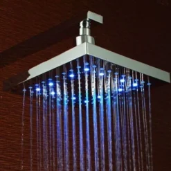 Home Temperature Sensor Control 3 Color LED Light Square Water Shower Head -Bathroom Supplies Store 59152362 3