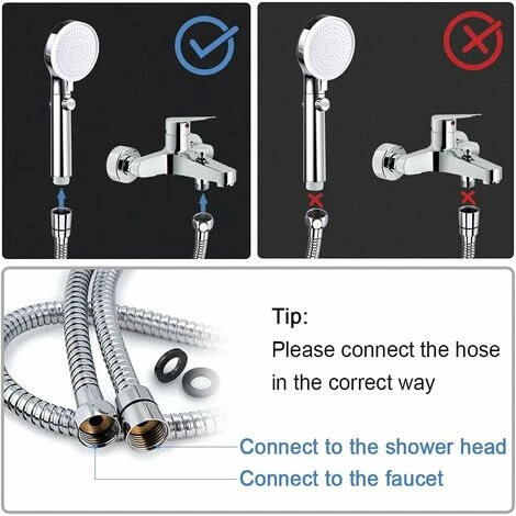 Shower Hose 1.5m, Premium Shower Hose With Double Twist Protection, Flexible And Kink Resistant Stainless Steel Shower Hose With Chrome, Universal Connection Size (Silver) 3 Shower Hose 1.5m, Premium Shower Hose With Double Twist Protection, Flexible And Kink Resistant Stainless Steel Shower Hose With Chrome, Universal Connection Size (Silver) - Image 3
