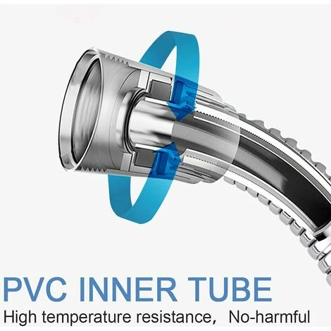 Shower Hose 1.5m, Premium Shower Hose With Double Twist Protection, Flexible And Kink Resistant Stainless Steel Shower Hose With Chrome, Universal Connection Size (Silver) 4 Shower Hose 1.5m, Premium Shower Hose With Double Twist Protection, Flexible And Kink Resistant Stainless Steel Shower Hose With Chrome, Universal Connection Size (Silver) - Image 4