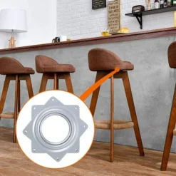 4 Square Lazy Rotating Platform 360 Degrees Turntable Swivel Plate With Steel Ball Bearings Multi Purpose For TV Desk Table Rack, Anti-Corrosion, Rust-proof -Bathroom Supplies Store 59411927 5