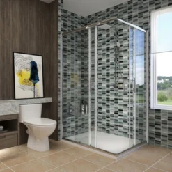 ELEGANT 1200 X 700 X 30 Mm Low Profile Shower Tray Anti-Slip Rectangular White Shower Tray For Shower Enclosure Cubicle With Waste Trap, Slate Drain Cover -Bathroom Supplies Store 60358239 4