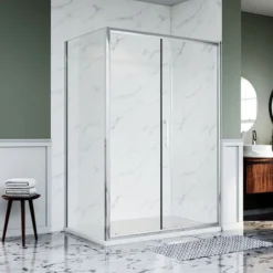 ELEGANT Low Profile Shower Tray White Anti Slip Shower Tray Rectangular Slate Effect Shower Base Tray 1200 X 800 X 30 Mm With Free Waste Trap, Slate Drain Cover -Bathroom Supplies Store 60362494 4