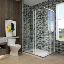 ELEGANT Low Profile Shower Tray White Anti Slip Shower Tray Rectangular Slate Effect Shower Base Tray 1200 X 700 X 30 Mm With Free Waste Trap, Stainless Steel Drain Cover -Bathroom Supplies Store 60362531 4