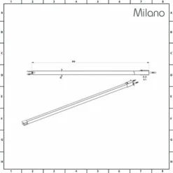 Milano Portland - 820mm Ceiling Mounted Wet Room Shower Enclosure Screen Support Arm Bar - Chrome -Bathroom Supplies Store 62424911 5