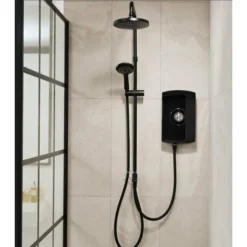 Triton Amore DuElec Black 9.5kW Electric Shower LCD Display Dual Control Head