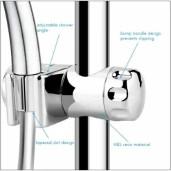 Shower Head Holder, Abs Replacement Handheld Shower Holder Adjustable Shower Rail Head Clamp Holder, For Sliding Bar Adjustable Shower Holder 25mm -Bathroom Supplies Store 66992207 3