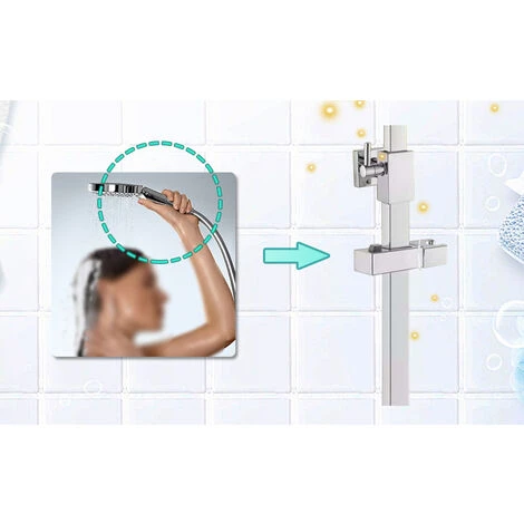 Sliding Shower Head Holder For Rail-18 X 30mm-Rectangular, Square Replaceable Handheld Shower Holder, ABS Chrome Shower Head Holder For Bathroom 3 Sliding Shower Head Holder For Rail-18 X 30mm-Rectangular, Square Replaceable Handheld Shower Holder, ABS Chrome Shower Head Holder For Bathroom - Image 3