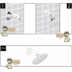 Round Shower Arm, Universal Shower Component Wall Bracket, Chrome Pol -Bathroom Supplies Store 68263418 5