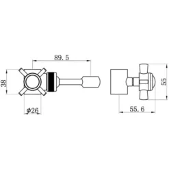 ENKI B16 Hand Shower Bracket Slider Riser Column Rail 18mm Crosshead Chrome Black -Bathroom Supplies Store 69287045 3