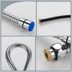 Chrome 2.0 M Flexible Double Interlock Stainless Steel Shower Hose Double Lock -Bathroom Supplies Store 69753384 4
