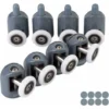 Set Of 8 Shower Door Rollers, 23mm Bathroom Shower Enclosure Rollers (4 Upper And 4 Lower)