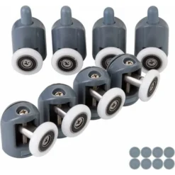 Set Of 8 Shower Door Rollers, 23mm Bathroom Shower Enclosure Rollers (4 Upper And 4 Lower)