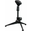 Desk Microphone Stand - Mini Black Tripod Foot Base €“ Adjustable Height