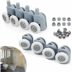 23mm Sliding Door Roller, 8 Pieces Rolling Door Roller For Bathroom Cubicle