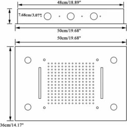SUGUWORD LED 14X20 Inch Waterfall Rainfall Shower Head Multifunction Shower Head Square Ceiling Mounted Shower Head Solid Brass High Pressure Shower Head Remote Control Shower Head Matt Black -Bathroom Supplies Store 71582336 5