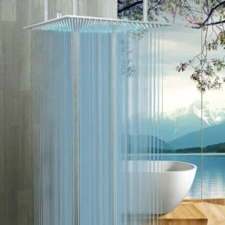 SUGUWORD LED 24 Inch Rainfall Shower Head Square Temperature Sensor 3 Colors Changing Polished Chrome Solid Brass Ceiling Mounted Bathroom High Pressure Luxury Rainfall Shower Head Full Body Coverage -Bathroom Supplies Store 71582361 4