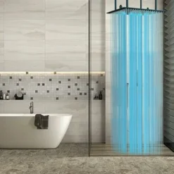 SUGUWORD LED 24 Inch Rainfall Shower Head Square Temperature Sensor 3 Colors Changing Matte Black Solid Brass Ceiling Mounted Bathroom High Pressure Luxury Rainfall Shower Head Full Body Coverage -Bathroom Supplies Store 71582373 5