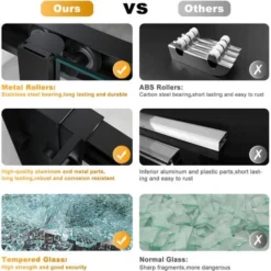 ELEGANT 1000mm Sliding Shower Enclosure Black Frame Shower Door 6mm Tempered Glass -Bathroom Supplies Store 71800765 4