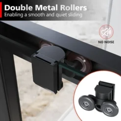 ELEGANT 1000 X 700 Mm Sliding Shower Enclosure Matt Black Frame Cubicle With Tray And Waste + Side Panel + Riser Kit 8 ELEGANT 1000 X 700 Mm Sliding Shower Enclosure Matt Black Frame Cubicle With Tray And Waste + Side Panel + Riser Kit -Bathroom Supplies Store 71854156 4