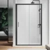 ELEGANT 1200 X 700 Mm Sliding Shower Enclosure Black Frame 6mm Glass Reversible Cubicle Shower Door Screen Panel With Shower Tray And Waste