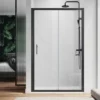 ELEGANT 1000mm Modern Sliding Shower Door Reversible Bathroom Shower Enclosure Cubicles Matt Black Frame 6mm Glass