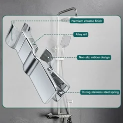 Hand Shower Holder, Shower Head Holder, Replaceable Handheld Shower Holder, Shower Holder, 18-25MM Diameter Adjustable, No Drilling (Black) -Bathroom Supplies Store 71966023 4