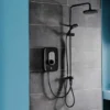 Triton Danzi DuElec Electric Shower Black 9.5kW Modern Rainfall Head Handset