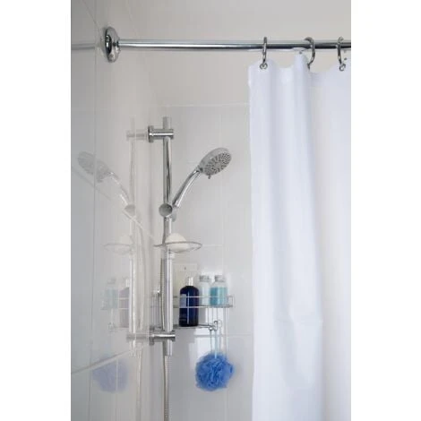 Croydex Shower Curtain Rod Set (4 Ways To Fit), Chrome 2 Croydex Shower Curtain Rod Set (4 Ways To Fit), Chrome - Image 2