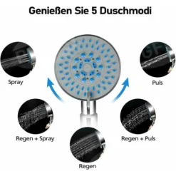 5 Modes Shower Set With Shower Column, Hand Shower, Shower Hose For Bathroom -Bathroom Supplies Store 72507692 3