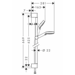 Hansgrohe Crometta Vario / Unica'Croma Set 0,65m, White/chrome (26532400) -Bathroom Supplies Store 74152997 4
