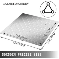 VEVOR Recessed Manhole Cover Powder-coated Drain Cover 50x50cm Steel Lid W/Frame -Bathroom Supplies Store 74437738 4