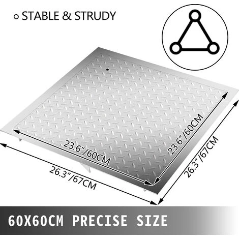 VEVOR Recessed Manhole Cover Powder-coated Drain Cover 60x60cm Steel Lid W/Frame 4 VEVOR Recessed Manhole Cover Powder-coated Drain Cover 60x60cm Steel Lid W/Frame - Image 4